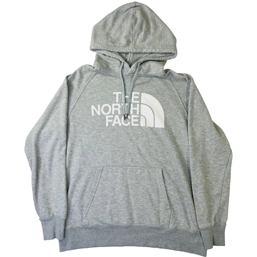 The North Face Mens Heather Grey Half Dome Pullover Hoodie Sweatshirt M Logo
